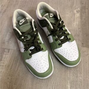 Nike Olive and White Low-Top Sneakers